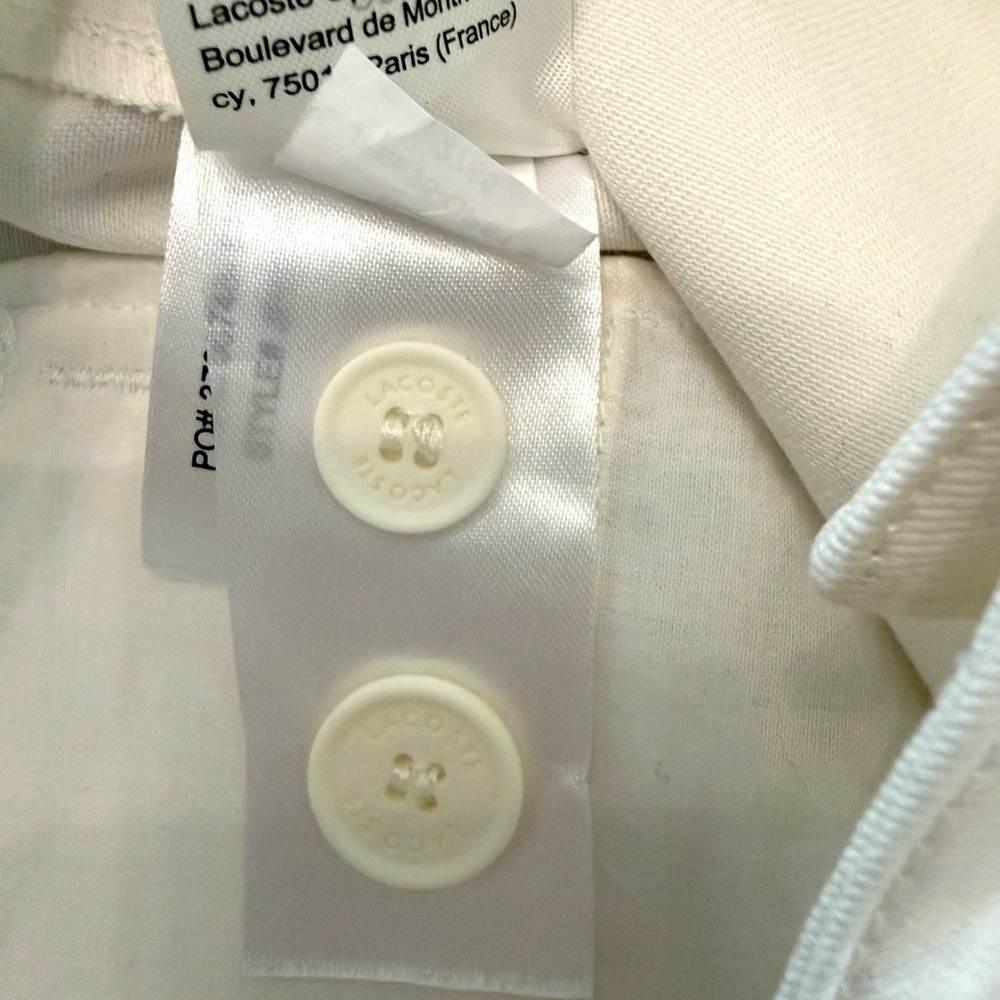 Lacoste White Belted A-Line Skirt Size 40 Chic Preppy Classic 100% Cotton - Picture 8 of 13